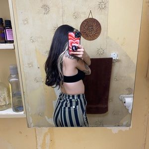 big bud press khaki grey striped work pants